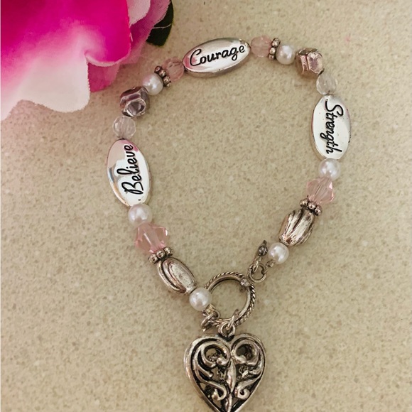 “Inspiration Charm Bracelet” BELIEVE / COURAGE / STRENGTH  “NWT” - Picture 3 of 7